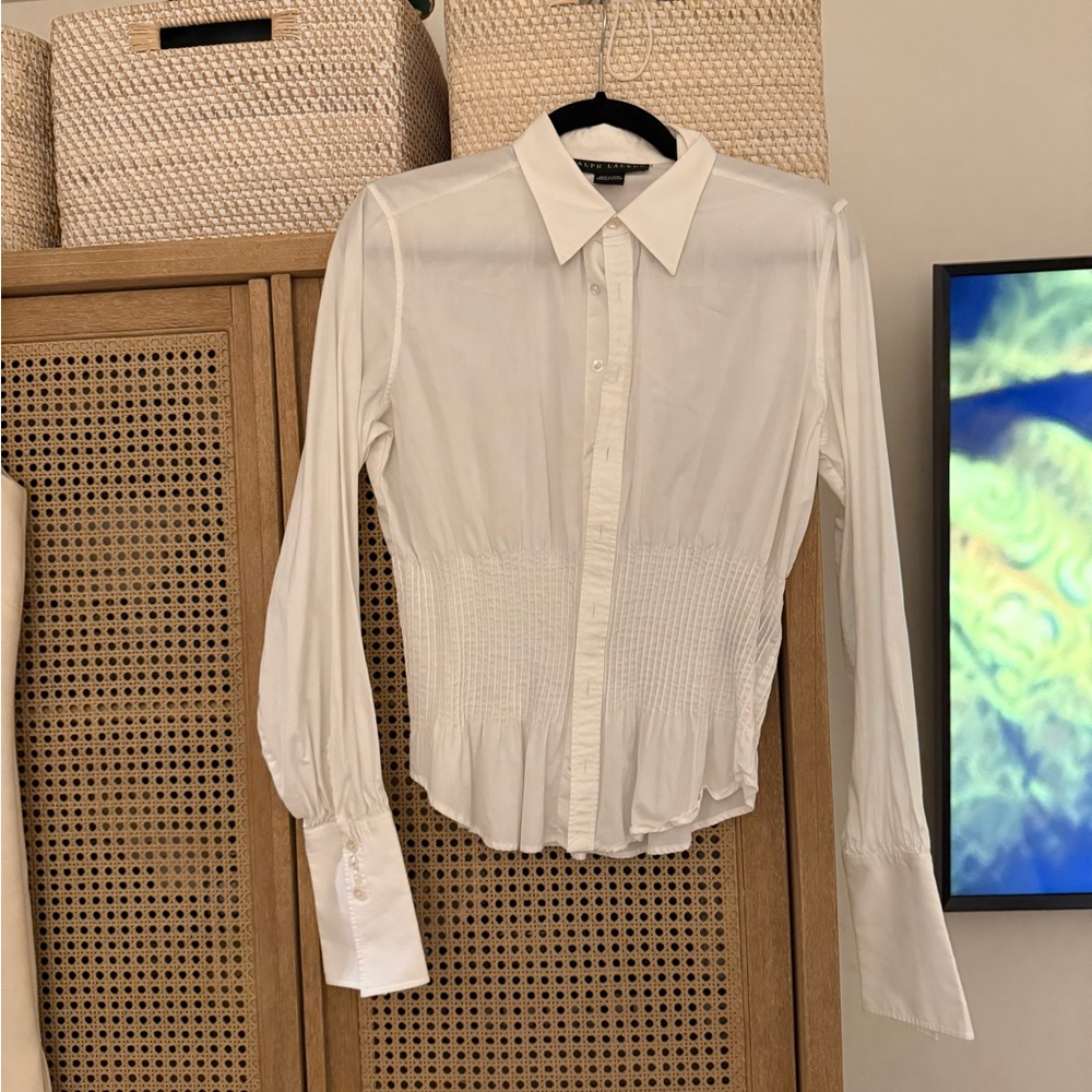 Vintage Ralph Lauren cropped poplin button up top size S